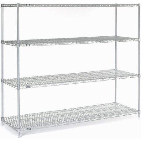 Nexel Wire Shelving, Poly-Z-Brite, 54W X 18D X 63H 18546Z